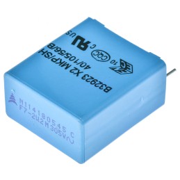 260 pcs - EPCOS B32923C Metallised Polypropylene Film Capacitor, 305 V ac, 630 V dc, ±20%, 2.2μF, Through Hole