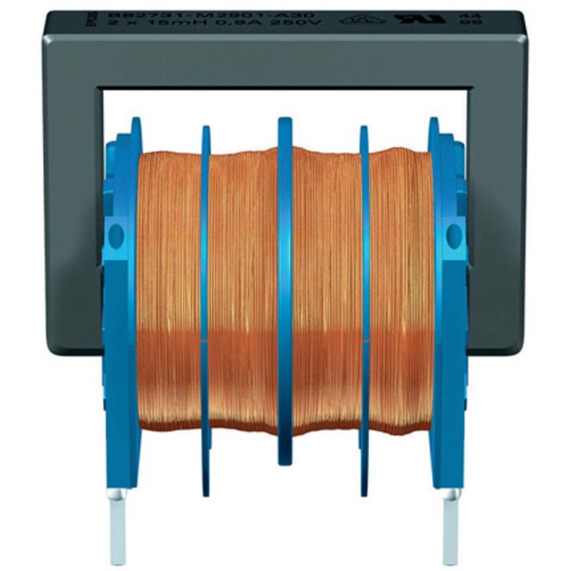 3 pcs - EPCOS 39 mH -30 - +50% Ferrite Power Line Choke, Max SRF:10kHz, 600mA Idc, 1.5Ω Rdc 250 V ac, B82731M