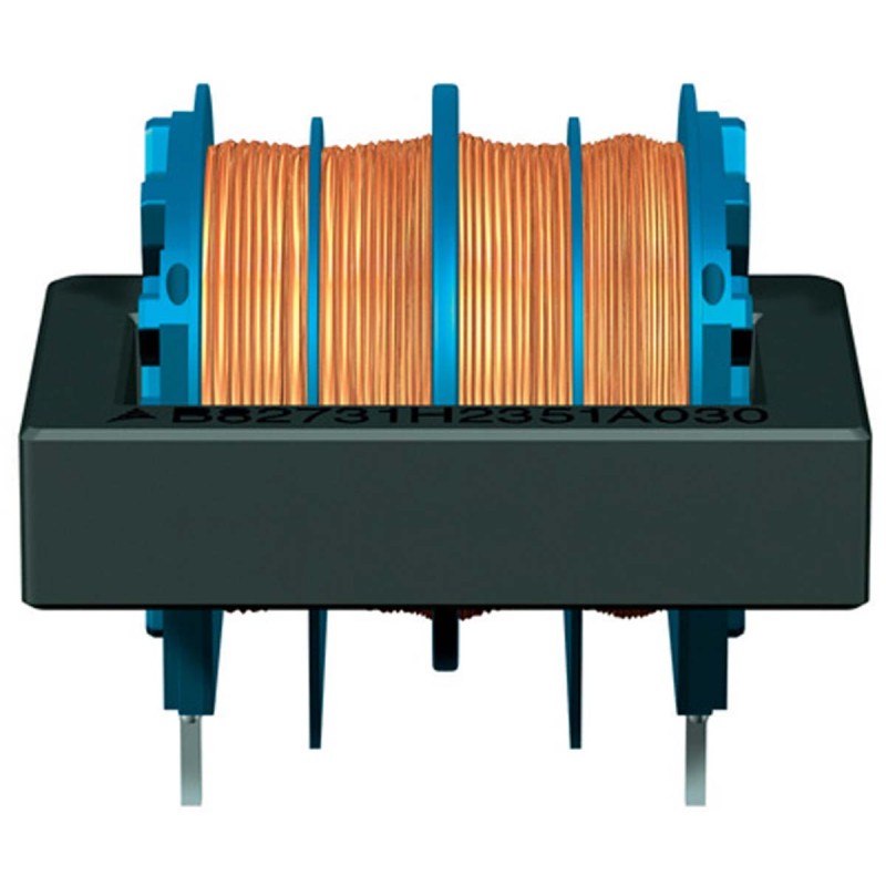 3 pcs - EPCOS 27 mH -30 - +50% Ferrite Power Line Choke, Max SRF:10kHz, 700mA Idc, 1Ω Rdc 250 V ac, B82731H