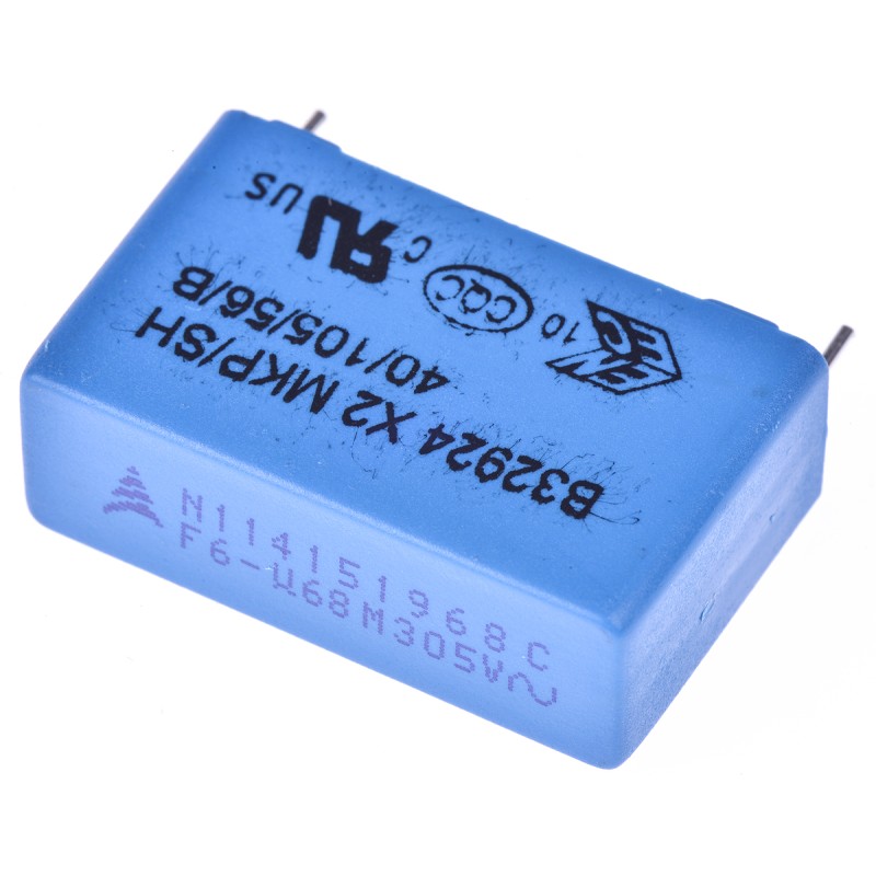 320 pcs - EPCOS B32926C Metallised Polypropylene Film Capacitor, 305 V ac, 630 V dc, ±20%, 680nF, Through Hole