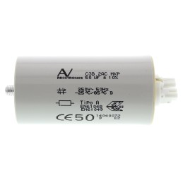 40 pcs - KEMET C3B Polypropylene Film Capacitor, 250V ac, ±10%, 50μF, Cable Mount