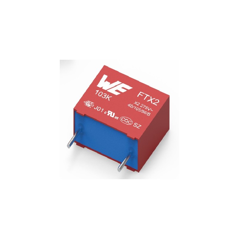 5 pcs - Wurth Elektronik WCAP-FTXX Film Capacitor, 310V ac, ±10%, 470nF, Through Hole