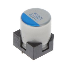 10 pcs : RSHTK101M4EFK5002E - CAP ALUM HYB 100UF 20% 63V SMD
