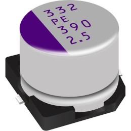 10 pcs : 2R5SVPE820M - CAP ALUM POLY 820UF 20% 2.5V SMD