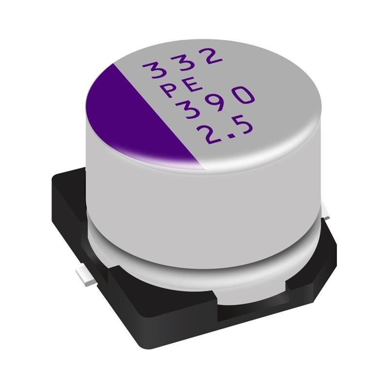 10 pcs : 2R5SVPE820M - CAP ALUM POLY 820UF 20% 2.5V SMD