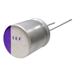 10 pcs : 35SEF82M - CAP ALUM POLY 82UF 20% 35V T/H
