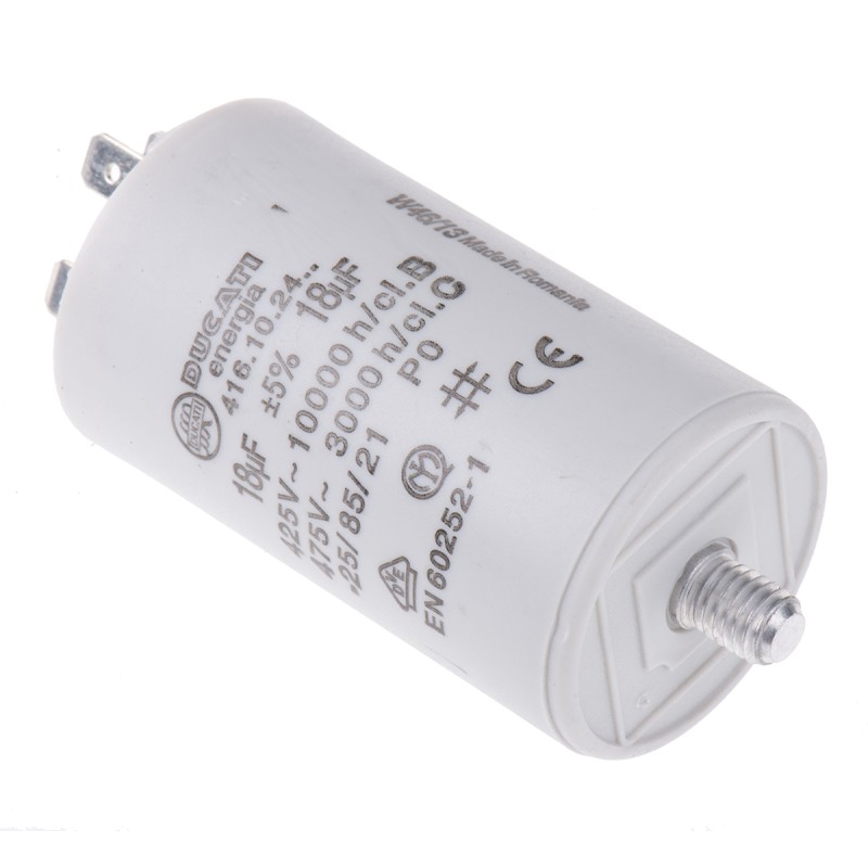 100 pcs - Ducati Energia 4.16.10 Polypropylene Film Capacitor, 450V ac, ±5%, 18μF, Stud Mount