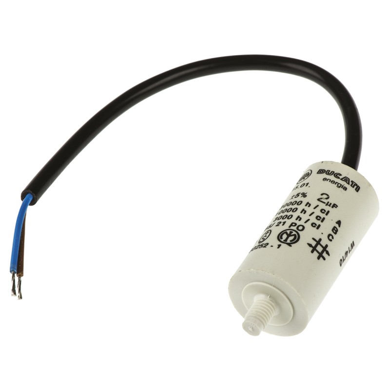 125 pcs - Ducati Energia 4.16.15 Polypropylene Film Capacitor, 400 - 500V ac, ±5%, 2μF, Stud Mount