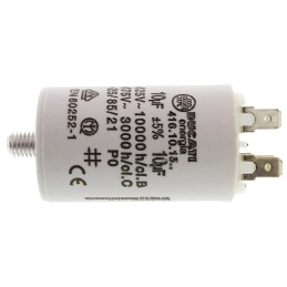 125 pcs - Ducati Energia 4.16.10 Polypropylene Film Capacitor, 450V ac, ±5%, 10μF, Plug In