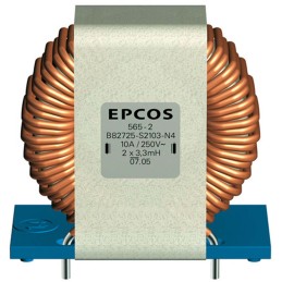 160 pcs - EPCOS 2.8 mH ±30% Ferrite Power Line Choke, Max SRF:10kHz, 10A Idc, 12.5mΩ Rdc 250 V ac, B82725S