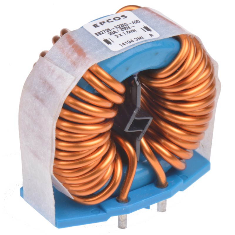 182 pcs - EPCOS 1.6 mH -30 - +50% Ferrite Power Line Choke, Max SRF:10kHz, 20A Idc, 4.5mΩ Rdc 250 V ac, B82726S