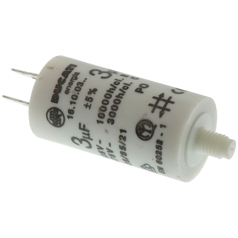 250 pcs - Ducati Energia 4.16.10 Polypropylene Film Capacitor, 450V ac, ±5%, 3μF, Stud Mount