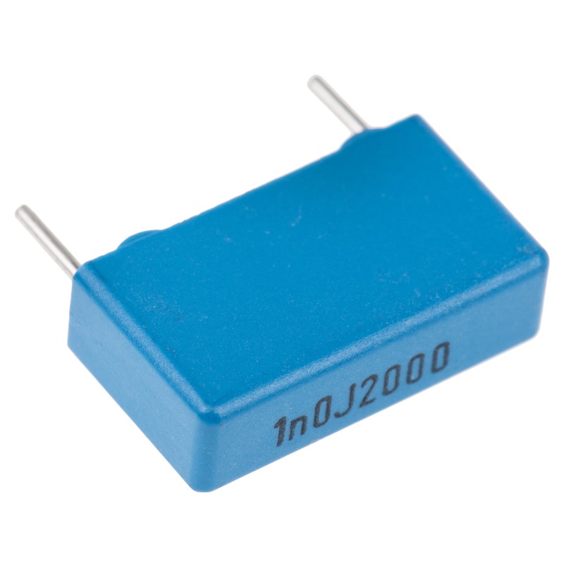 10 pcs - KEMET PHE448 Polypropylene Film Capacitor, 2 kV dc, 700 V ac, ±5%, 1nF, Through Hole