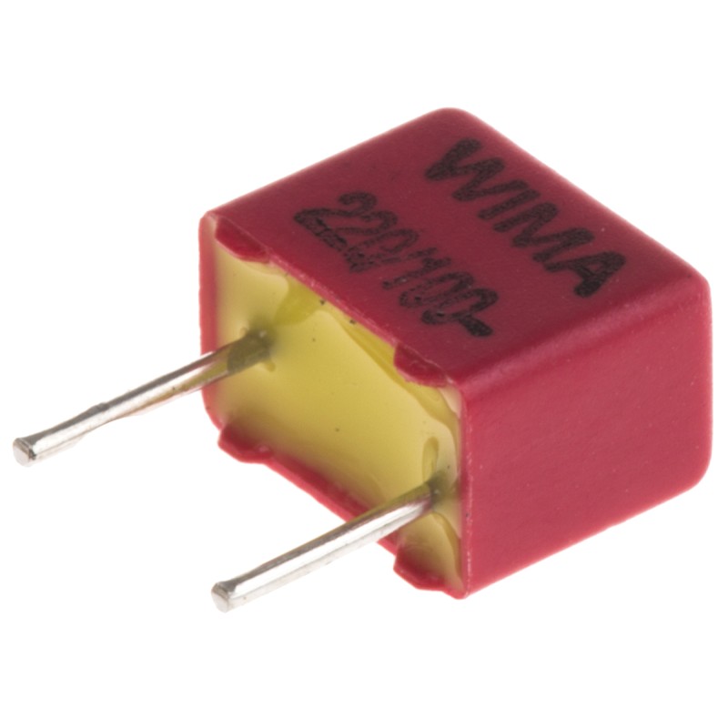 10 pcs - WIMA FKP2 Polypropylene Film Capacitor, 63 V ac, 100 V dc, ±5%, 220pF, Through Hole