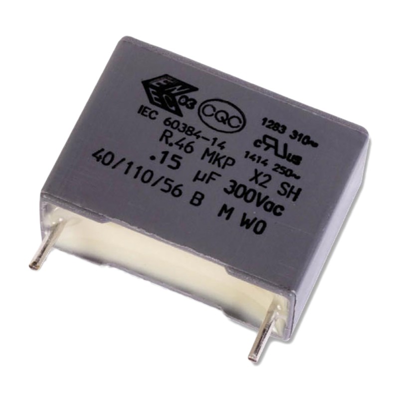 10 pcs - KEMET R46 Metallised Polypropylene Film Capacitor, 310V ac, ±10%, 1μF, Through Hole