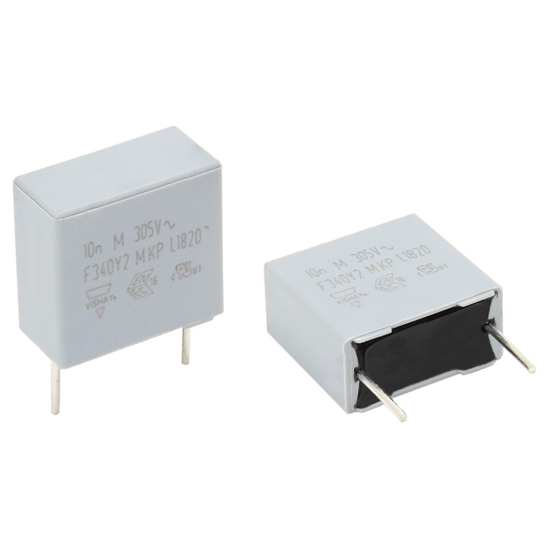 10 pcs - Vishay F340Y2 Polypropylene Film Capacitor, 305V ac, ±20%, 100nF, Through Hole