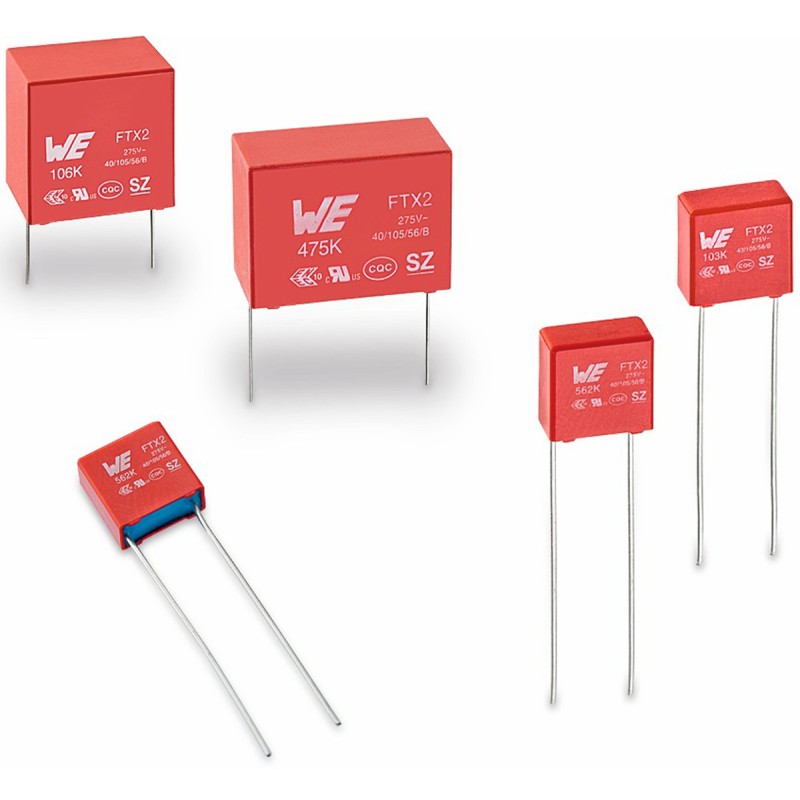 10 pcs - Wurth Elektronik WCAP-FTX2 Metallised Polypropylene Film Capacitor, 275V ac, ±10%, 470nF