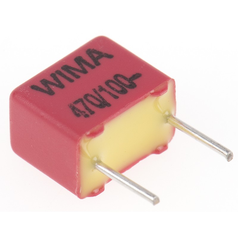 10 pcs - WIMA FKP2 Polypropylene Film Capacitor, 63 V ac, 100 V dc, ±5%, 470pF, Through Hole