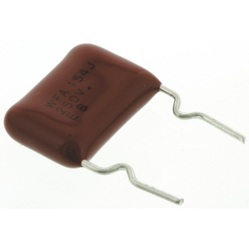 10 pcs - Panasonic ECWF(A) Polypropylene Film Capacitor, 250V dc, ±5%, 150nF, Through Hole