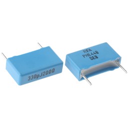 10 pcs - KEMET PHE448 Polypropylene Film Capacitor, 2 kV dc, 700 V ac, ±5%, 330pF, Through Hole