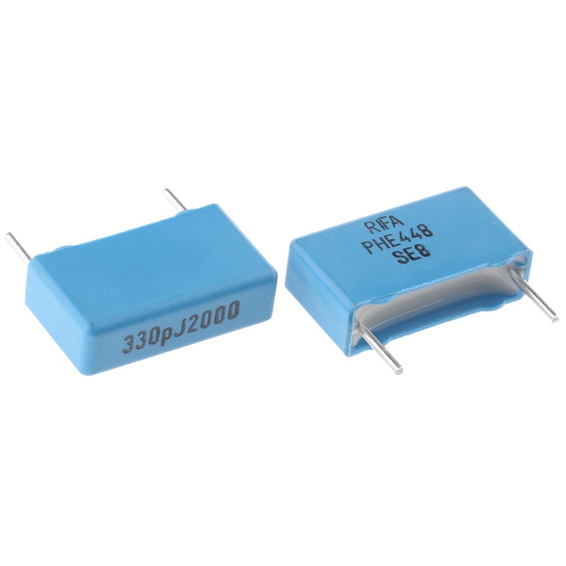 10 pcs - KEMET PHE448 Polypropylene Film Capacitor, 2 kV dc, 700 V ac, ±5%, 330pF, Through Hole