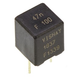10 pcs - Vishay 47nF Polypropylene Capacitor PP 63 V ac, 100 V dc ±1% Tolerance Through Hole MKP 1837 Series
