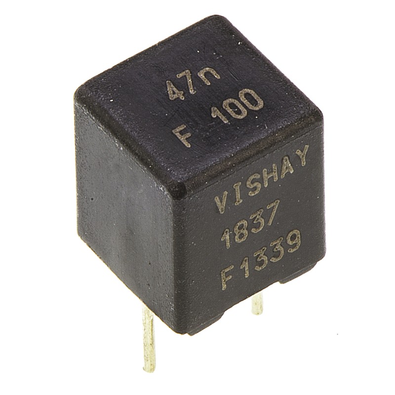 10 pcs - Vishay 47nF Polypropylene Capacitor PP 63 V ac, 100 V dc ±1% Tolerance Through Hole MKP 1837 Series