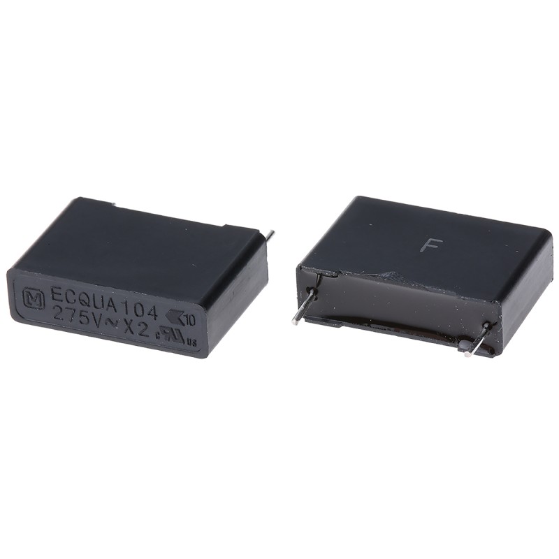10 pcs - Panasonic ECQUA Polypropylene Film Capacitor, 275V ac, ±20%, 100nF, Through Hole