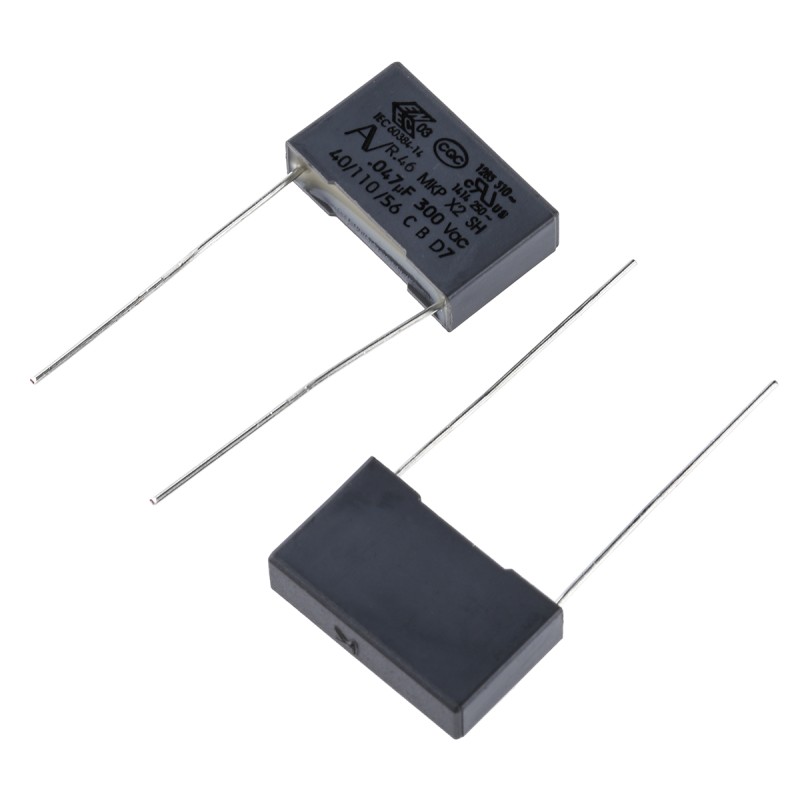 10 pcs - KEMET R46 Polypropylene Film Capacitor, 310V ac, ±10%, 47nF, Through Hole