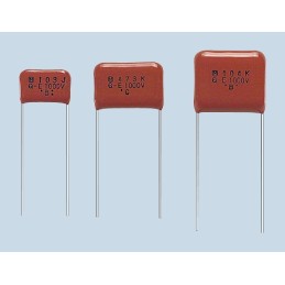 10 pcs - Panasonic ECQE Polyester Film Capacitor, 1kV dc, ±10%, 120nF, Through Hole
