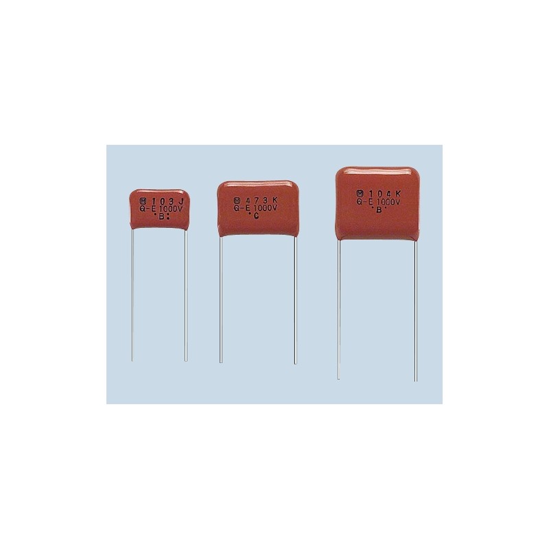 10 pcs - Panasonic ECQE Polyester Film Capacitor, 1kV dc, ±10%, 120nF, Through Hole