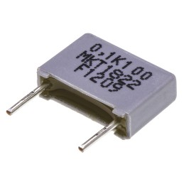 10 pcs - Vishay MKT 1822 Polyester Film Capacitor, 63 V ac, 100 V dc, ±10%, 100nF, Through Hole