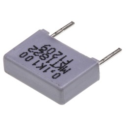 10 pcs - Vishay MKT 1822 Polyester Film Capacitor, 63 V ac, 100 V dc, ±10%, 100nF, Through Hole