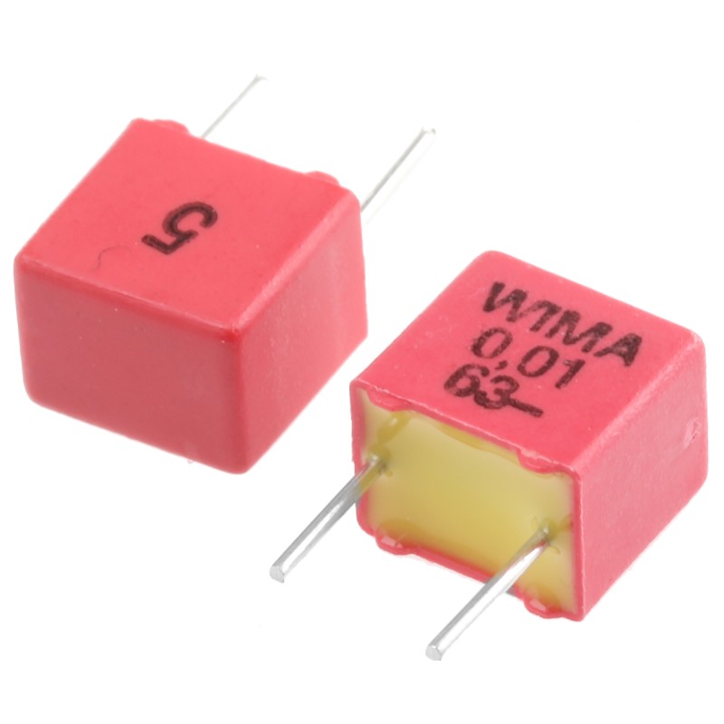 10 pcs - WIMA FKP2 Polypropylene Film Capacitor, 40 V ac, 63 V dc, ±5%, 10nF, Through Hole