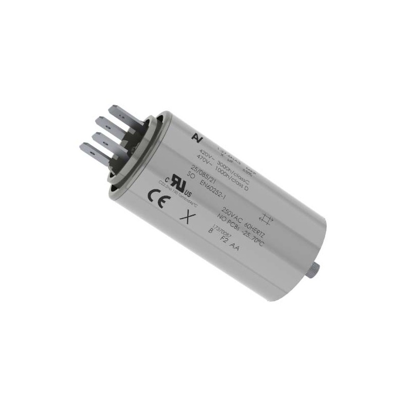 2 pcs - KEMET C27 Polypropylene Film Capacitor, 470V ac, ±5%, 4μF, Through Hole