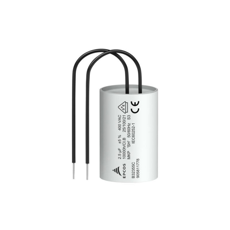 2 pcs - EPCOS B32355C Polypropylene Film Capacitor, 400V ac, ±5%, 1.5μF, Wire Leads