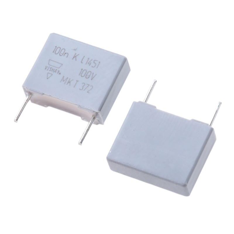 25 pcs - Vishay MKT 372, MKT372 Polyester Film Capacitor, 63 V ac, 100 V dc, ±10%, 100nF, Through Hole