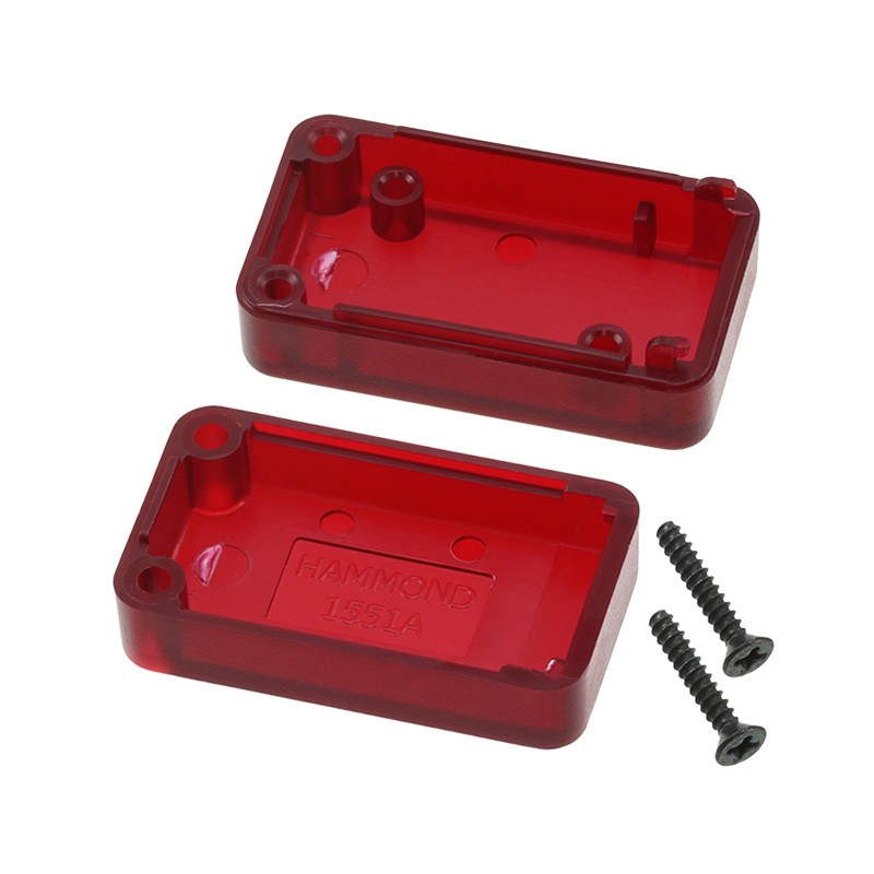 10 pcs : 1551ATRD - BOX ABS TRN RED 1.38'L X 0.79'W