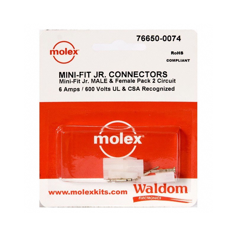 10 pcs : 0766500074 - KIT CONN MINI-FIT JR 2 CIRCUITS