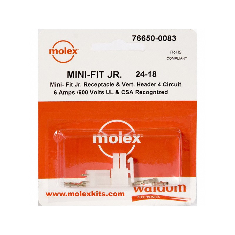 10 pcs : 0766500083 - KIT CONN MINI-FIT JR 4 CIRC VERT