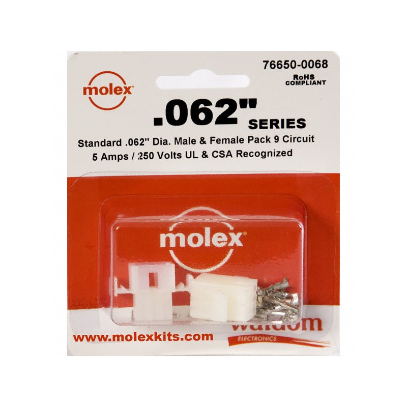 10 pcs : 0766500068 - KIT CONN STD .062' 9 CIRCUITS