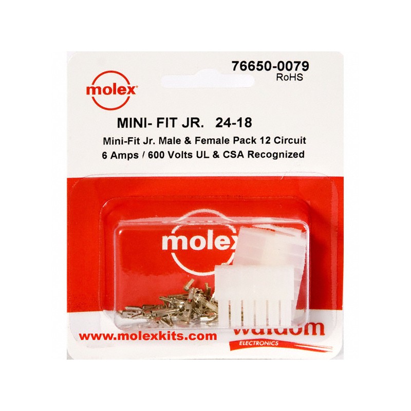 10 pcs : 0766500079 - KIT CONN MINI-FIT JR 12 CIRCUITS