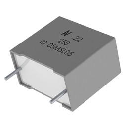 25 pcs - KEMET R60 Metallised Polyester Film Capacitor, 160 V ac, 250 V dc, ±10%, 220nF, Through Hole
