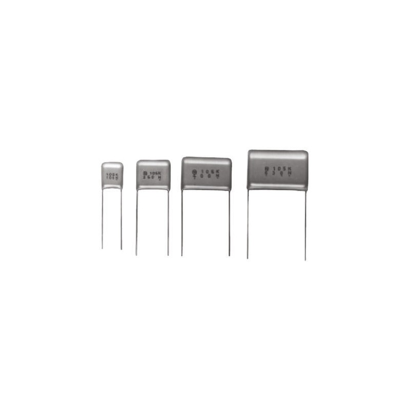 25 pcs - Panasonic ECQE(F) Polyester Film Capacitor, 250V dc, ±5%, 330nF, Through Hole