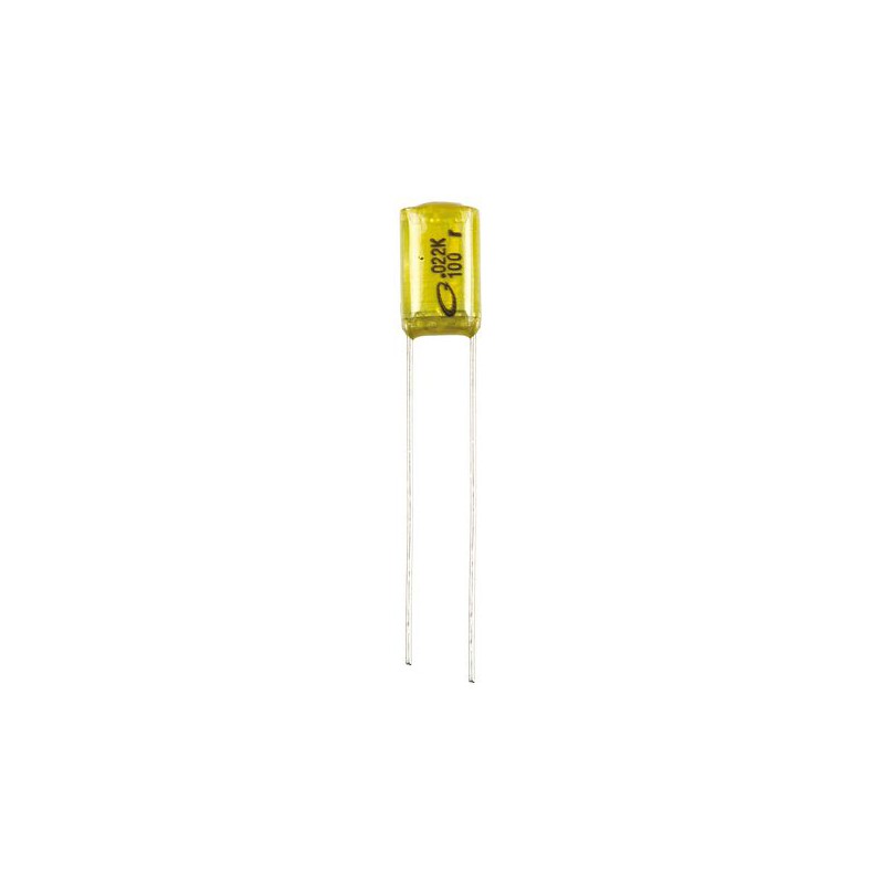 25 pcs - Nichicon YX Polyester Film Capacitor, 100V dc, ±10%, 22nF, Radial