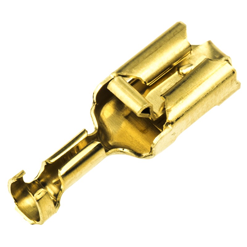 500 pcs - TE Connectivity Positive Lock .250 Mk I Uninsulated Female Spade Connector, Receptacle, 6.35 x 0.81mm Tab Size, 0.8mm²
