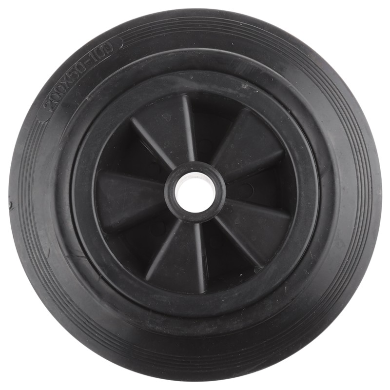1 pcs - Guitel Hervieu Black Rubber Ageing Resistant Trolley Wheel, 200kg