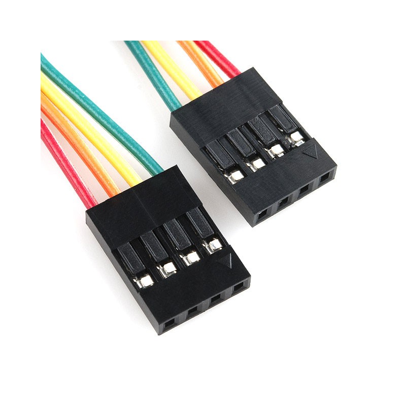 10 pcs : PRT-10374 - JUMPER WIRE 0.1' 4-PIN 12'