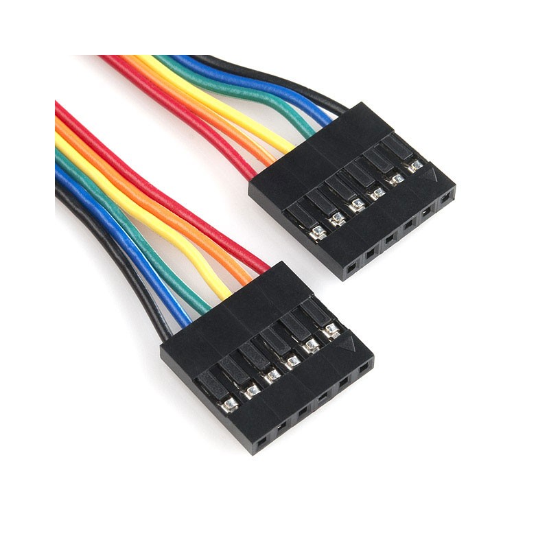 10 pcs : PRT-10376 - JUMPER WIRE 0.1' 6-PIN 12'