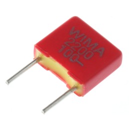 5 pcs - WIMA FKS2 Polyester Film Capacitor, 63 V ac, 100 V dc, ±10%, 2.2nF, Through Hole